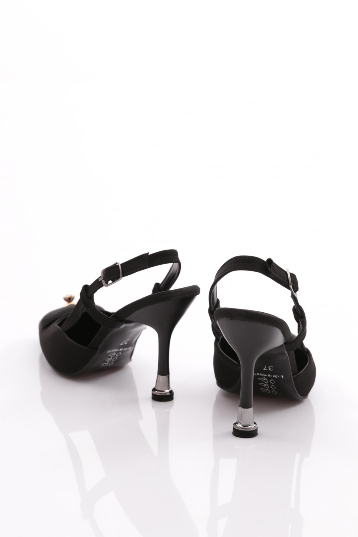 515-1 Kadin Arkadan Bağlamali Topuklu Ayakkkabi - Görsel 4