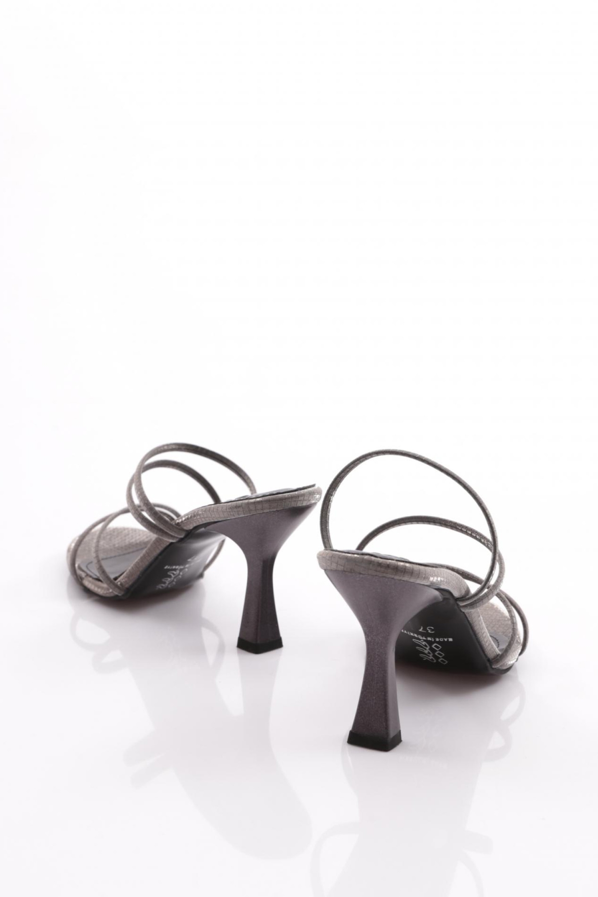 915 Kadin Şeritli Topuklu Terlik - Görsel 4