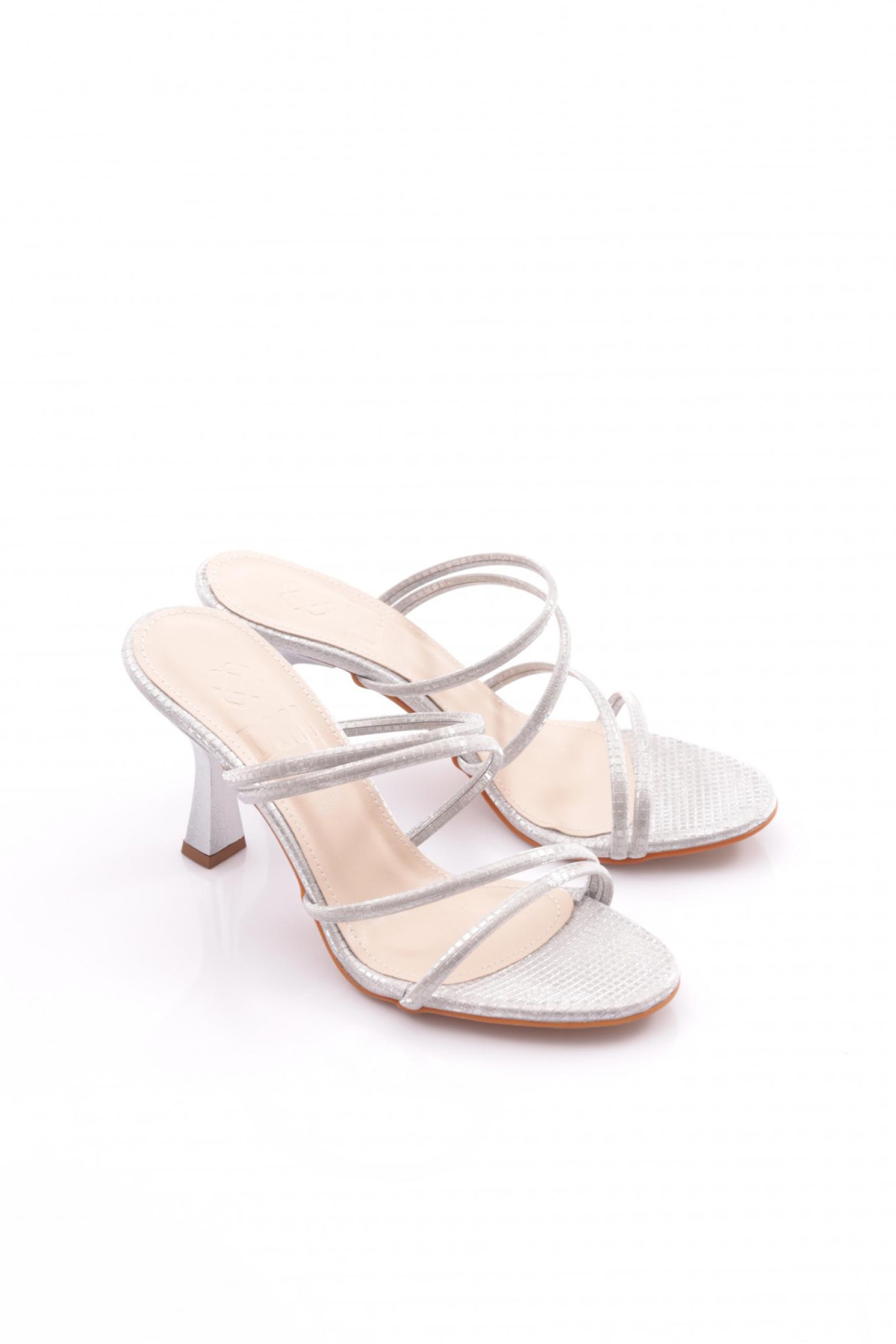 915 Kadin Şeritli Topuklu Terlik - Görsel 3