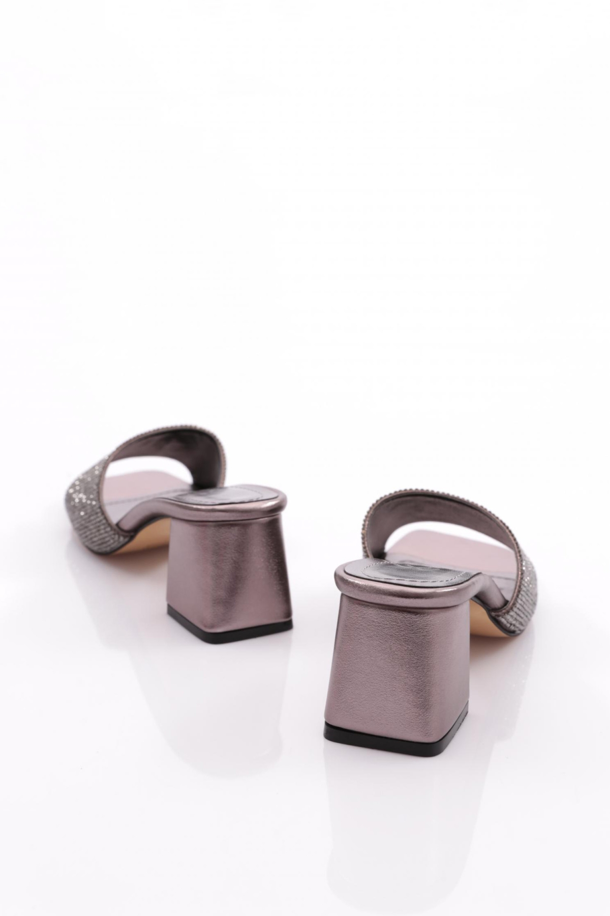 K1034 Kadin Kadeh Topuklu Taş Süslemeli Topuklu Terlik - Görsel 4