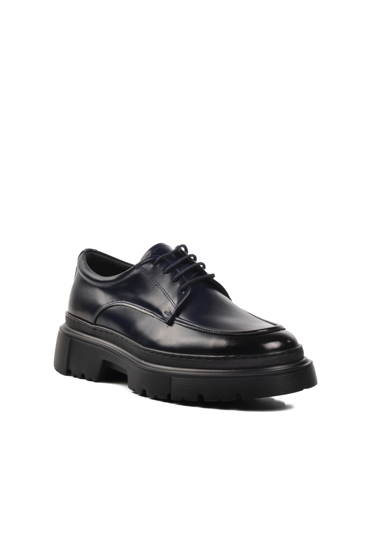 Premium 1308 Lacivert Hakiki Deri Erkek Klasik Ayakkabı GENİŞ KALIP - Görsel 4