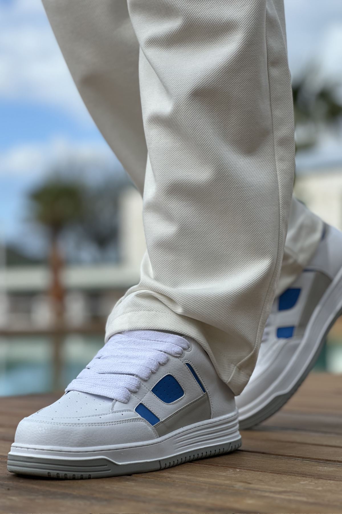 CH2410 CBT Avax Erkek Spor Ayakkabı BEYAZ/MAVI - Görsel 4