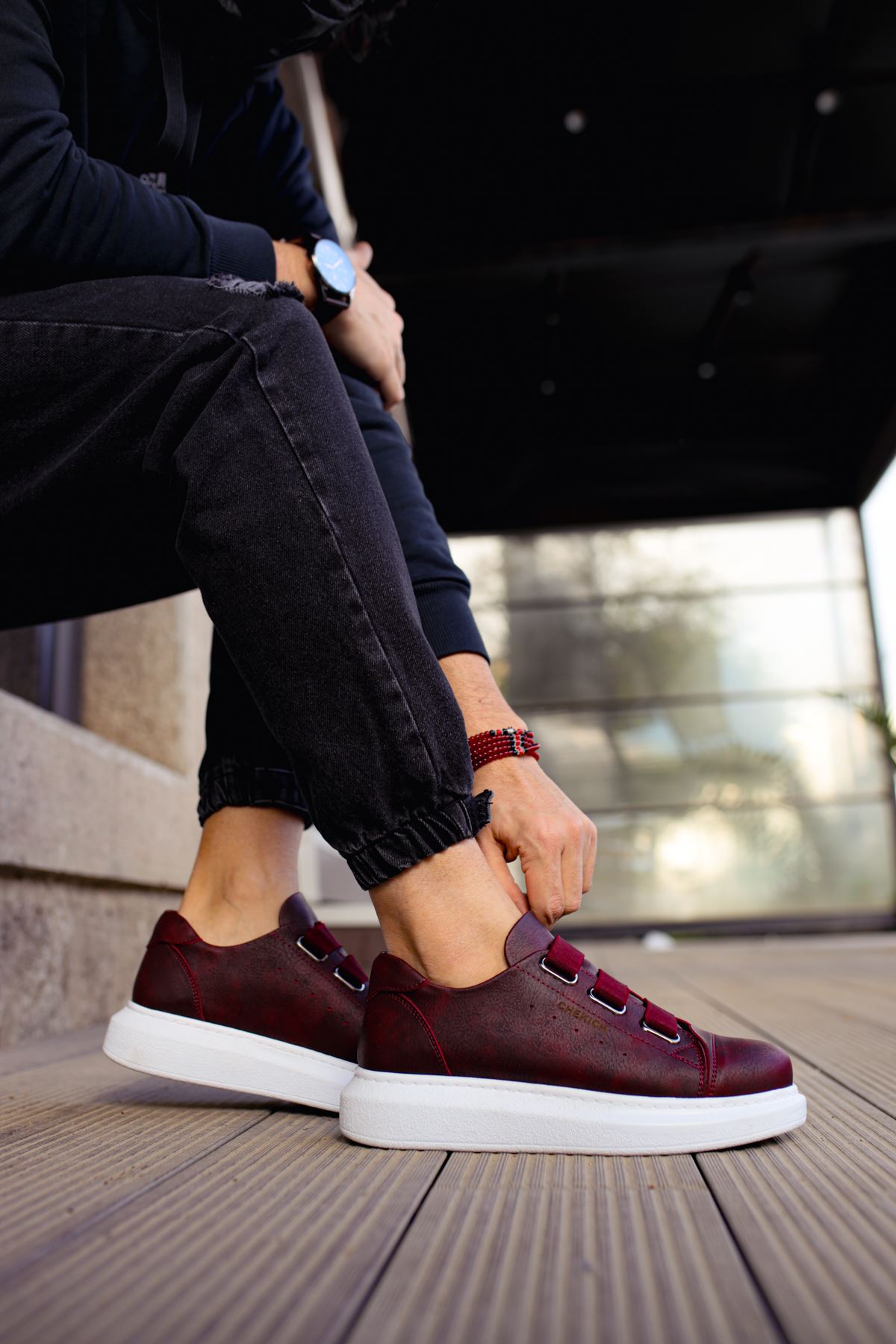 CH253 CBT Mirror Non Erkek Ayakkabı BORDO - Görsel 3