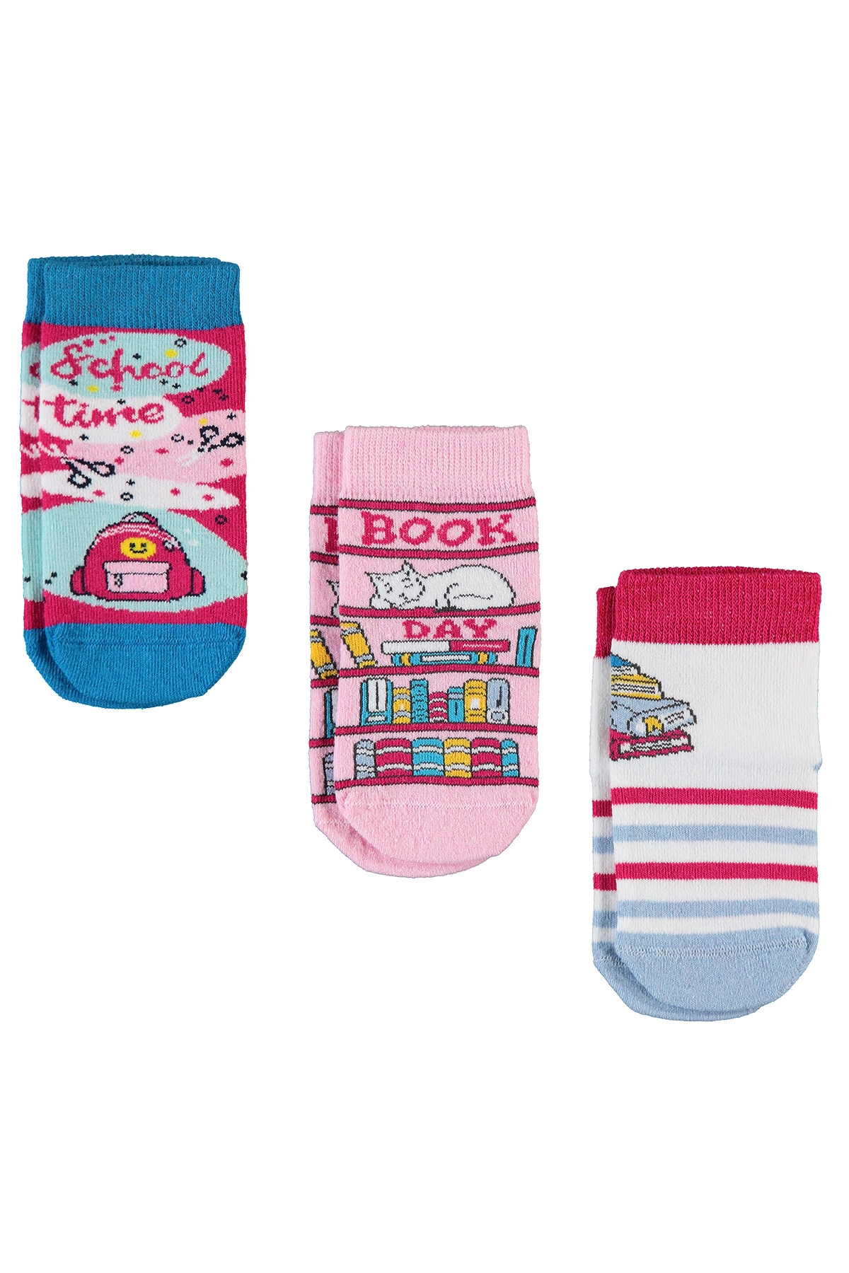 Socks Kız Çocuk 3'lü Çorap 3-12  Yaş  Pembe