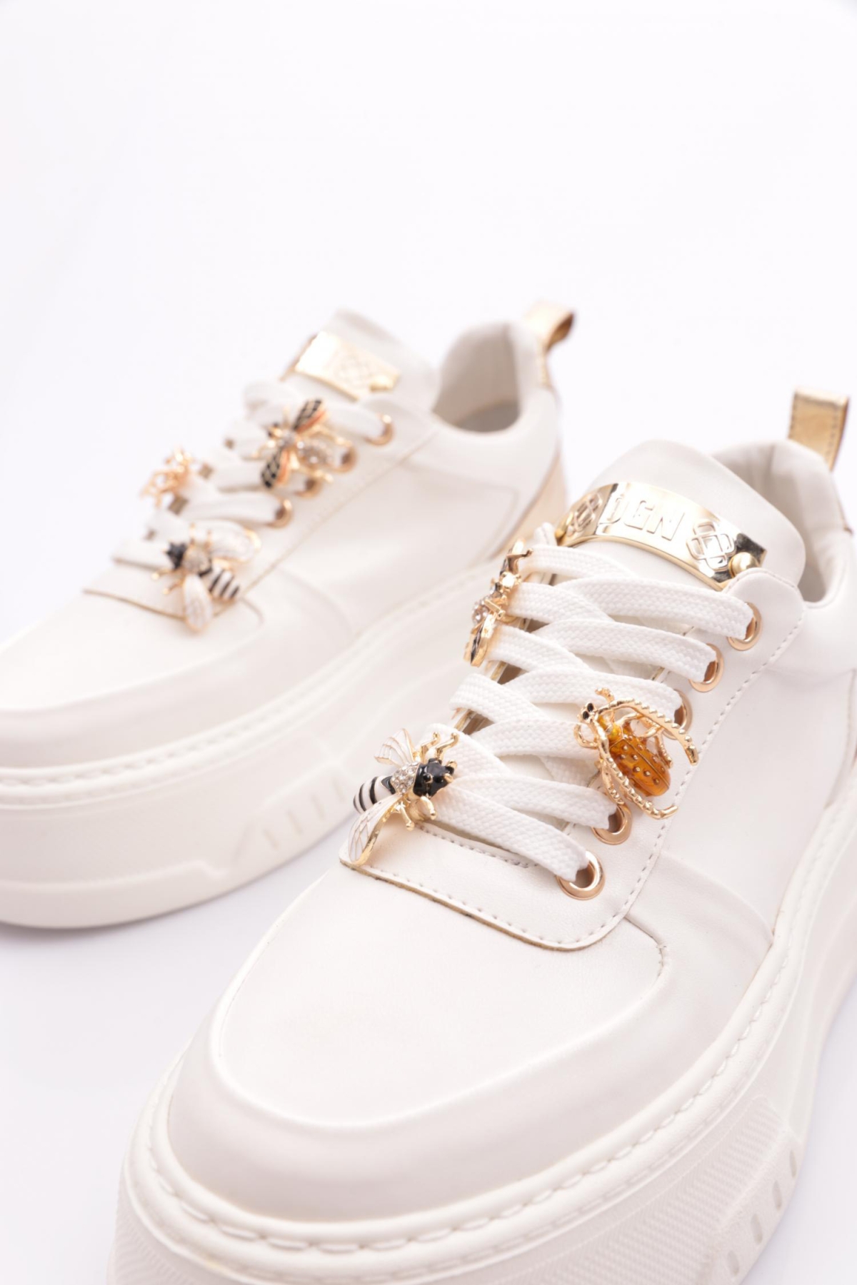 1042 Kadin Kalin Taban Bağcikli Spor Ayakkabi - Görsel 5