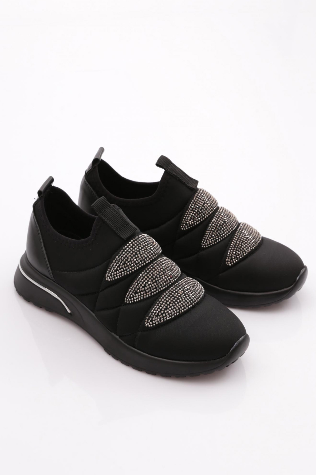 222 Kadin Kalin Taban Baklava Desenli Sneaker Ayakkabi - Görsel 3