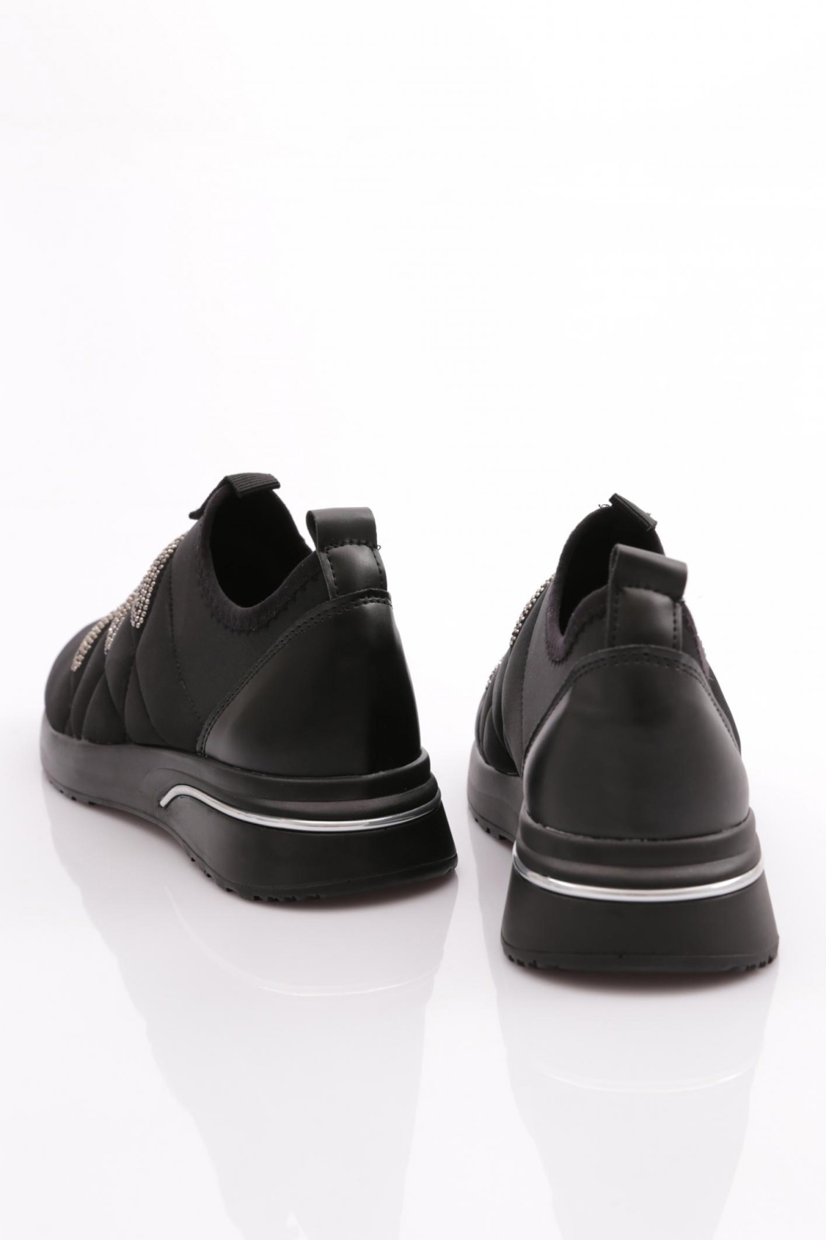 222 Kadin Kalin Taban Baklava Desenli Sneaker Ayakkabi - Görsel 4