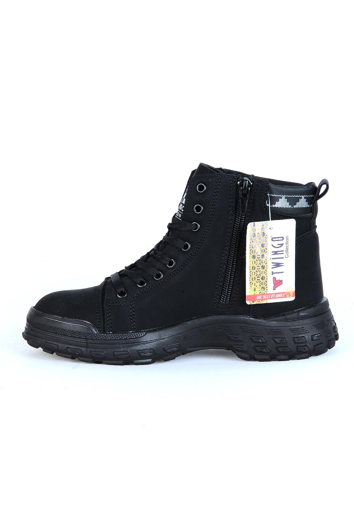 Twingo 7126 Siyah Zümrüt Kürklü Kadın Düz Bot - Görsel 3