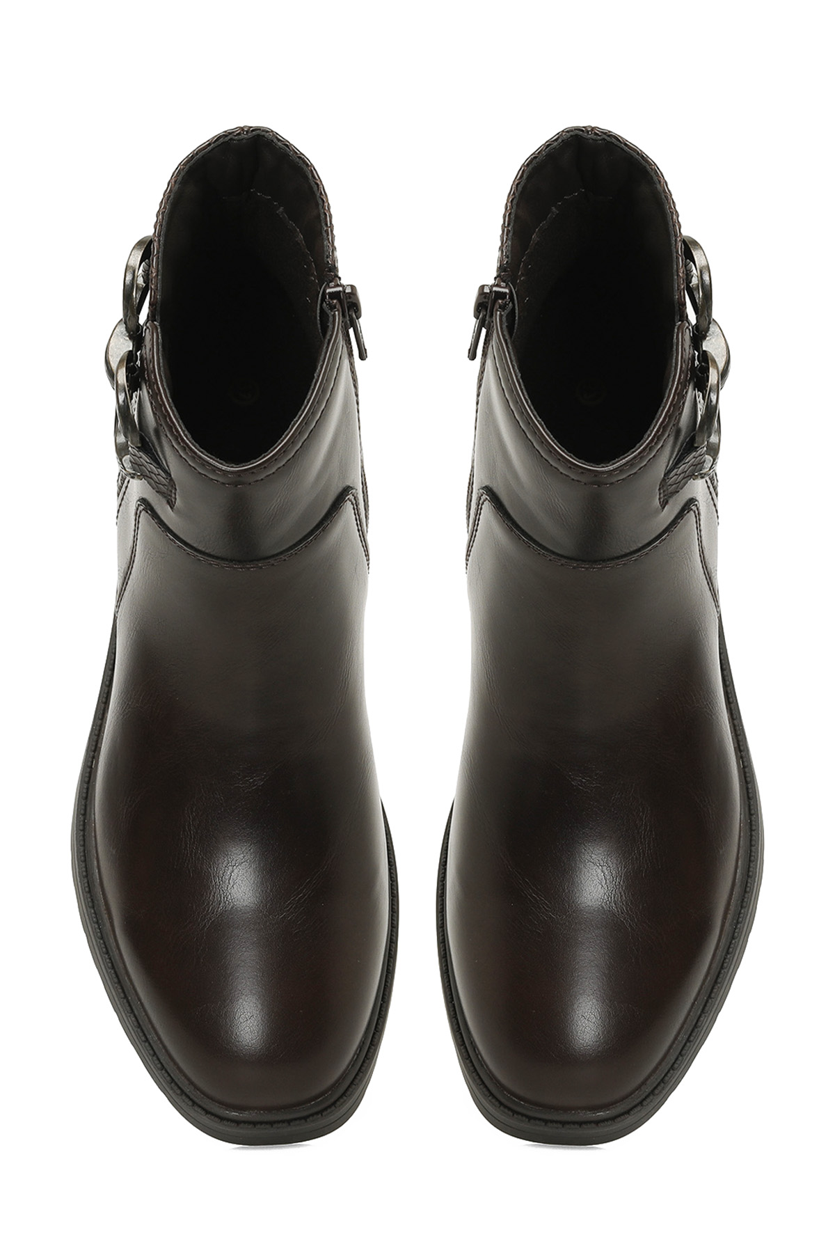 324073.Z 4PR Kahverengi Kadın Düz Bot - Görsel 5