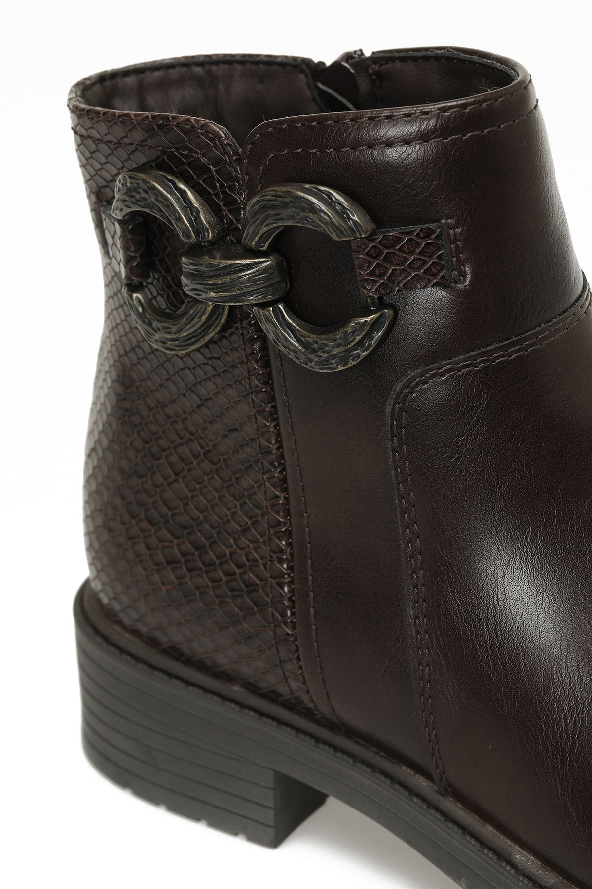 324073.Z 4PR Kahverengi Kadın Düz Bot - Görsel 8