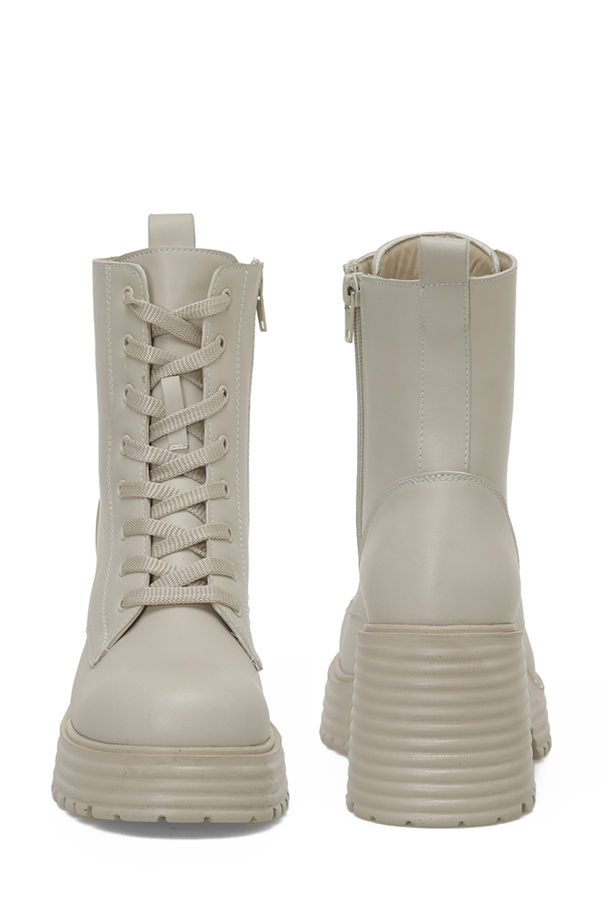 TRX24K-683 4PR Bej Kadın Topuklu Bot - Görsel 6