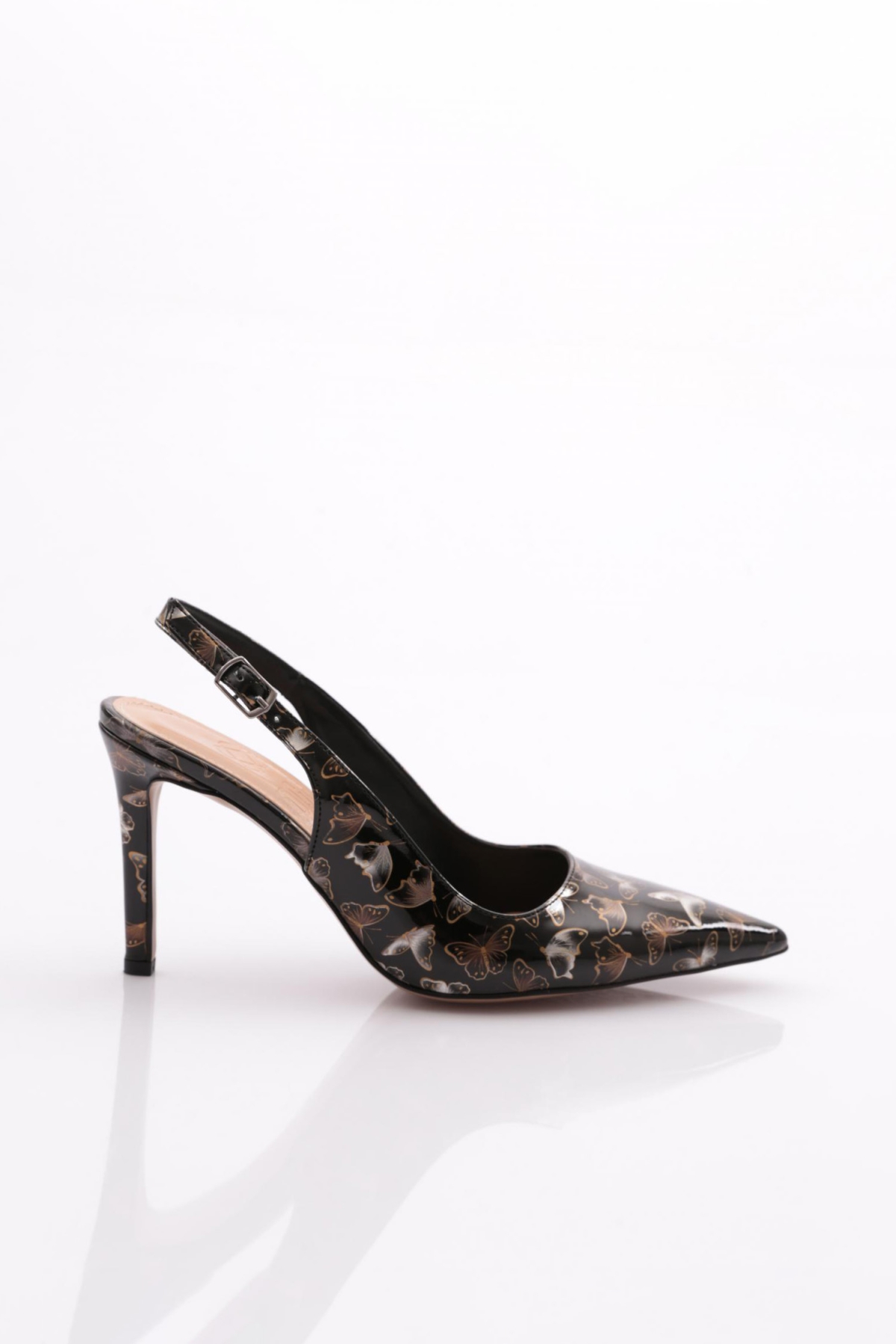 701 Üzeri Kelebek Desenli Arkasi Açik Topuklu Ayakkabi - Görsel 2