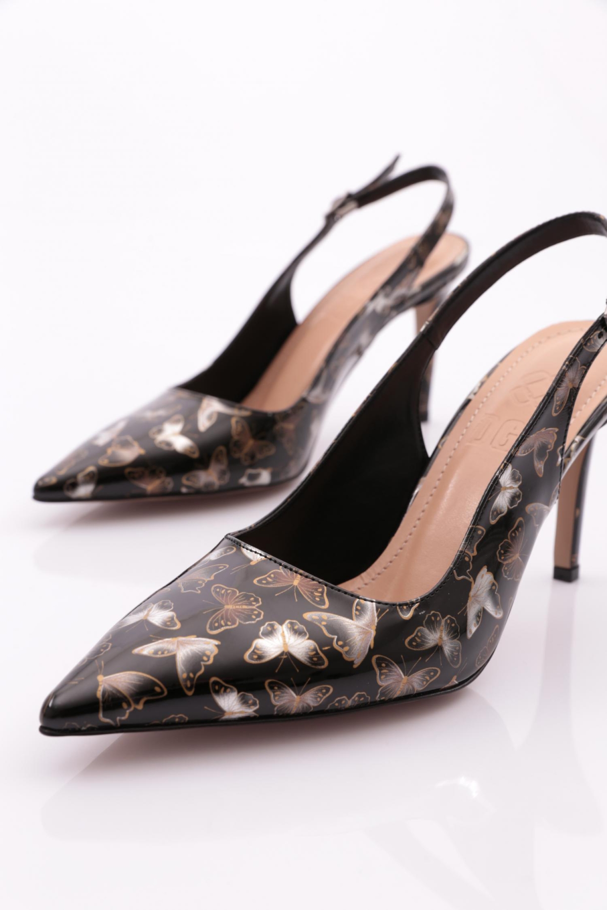 701 Üzeri Kelebek Desenli Arkasi Açik Topuklu Ayakkabi - Görsel 5