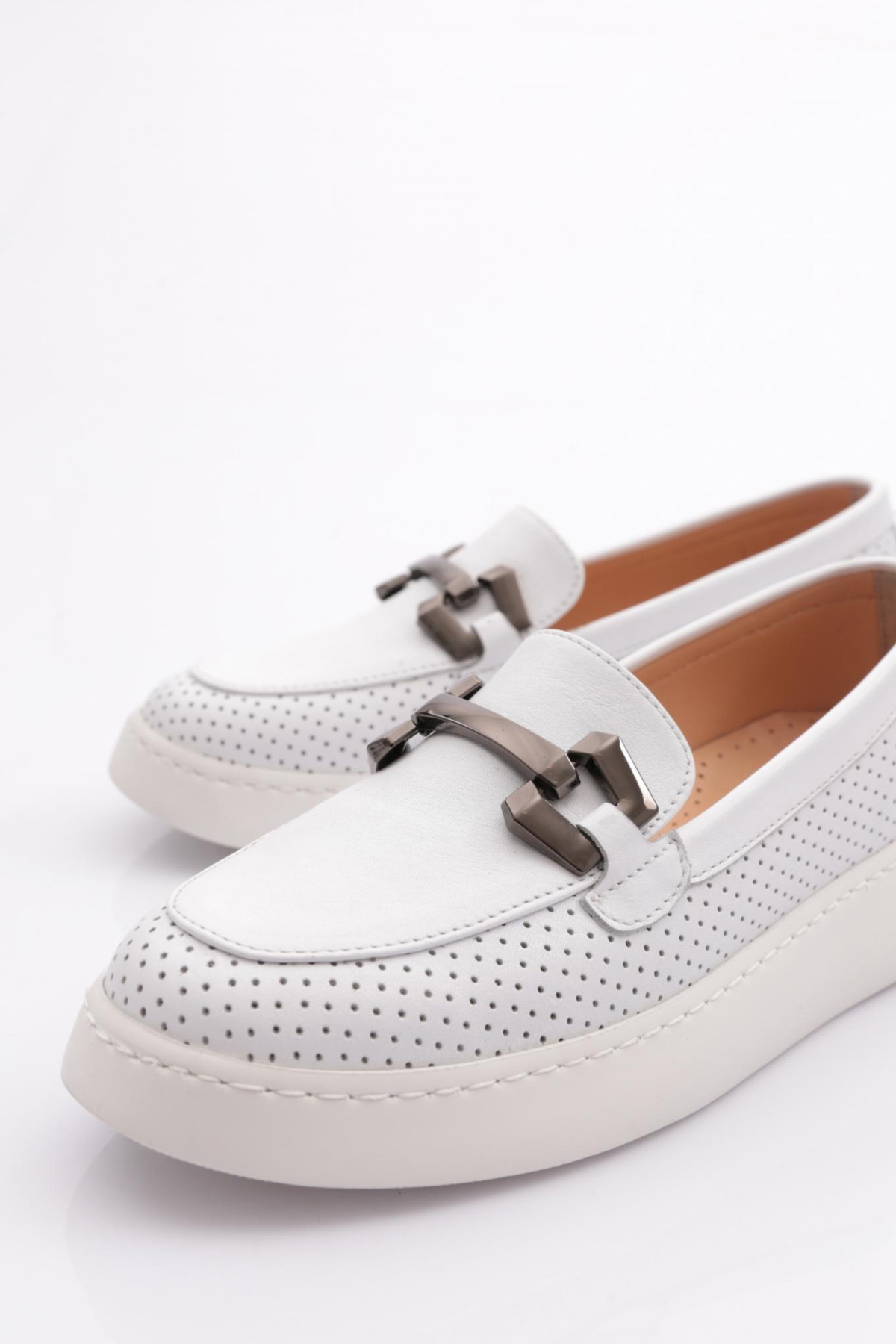 422 Kadin Tokali Lazerli Loafer Ayakkabi - Görsel 5