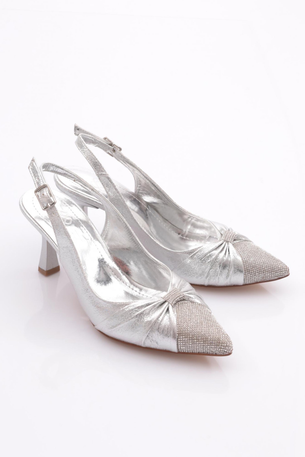 K432 Kadin Önü Taşli Topuklu Ayakkabi - Görsel 3