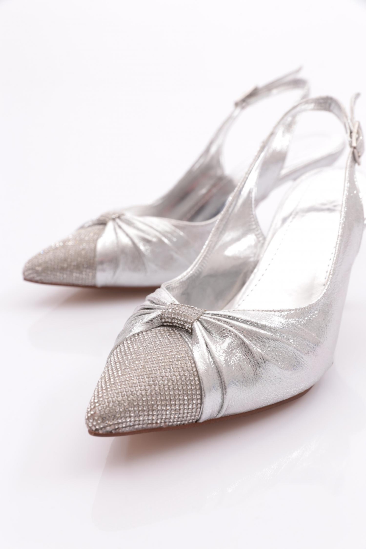 K432 Kadin Önü Taşli Topuklu Ayakkabi - Görsel 5