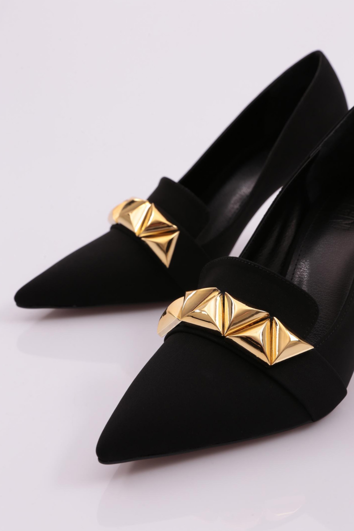 30905 Kadin Üçgen Taşli Topuklu Ayakkabi - Görsel 5