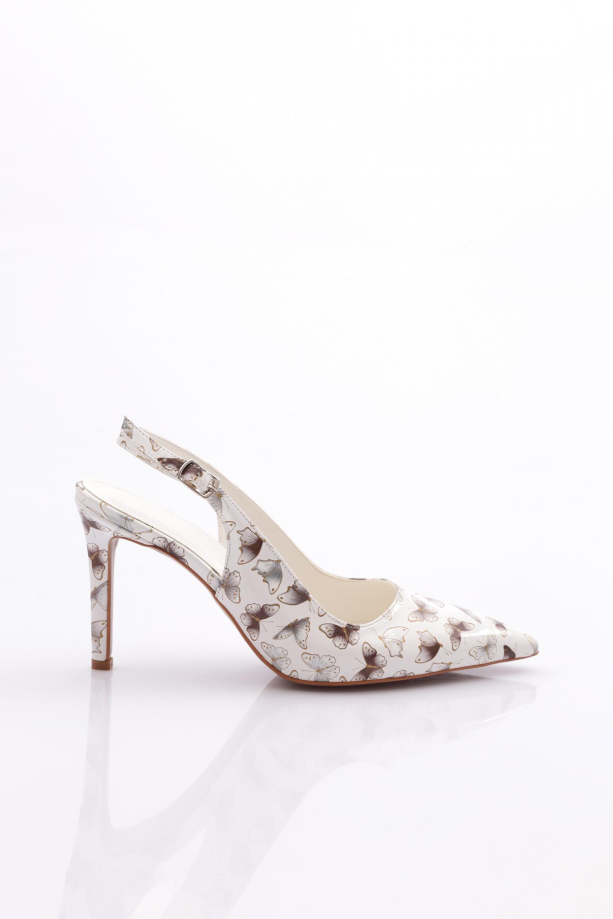 701 Üzeri Kelebek Desenli Arkasi Açik Topuklu Ayakkabi - Görsel 2