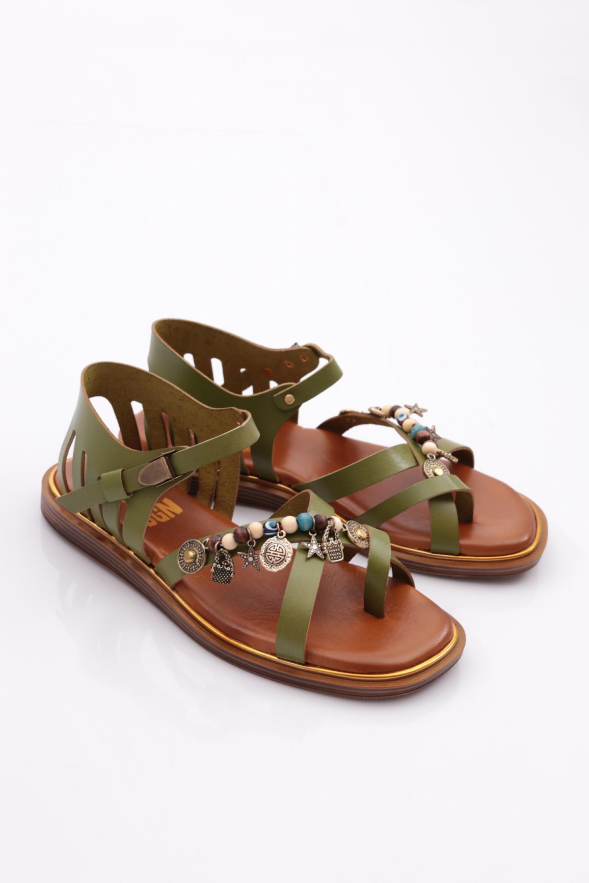 307 Kadin Arkasi Kapali Yildiz Süslemeli Sandalet - Görsel 3