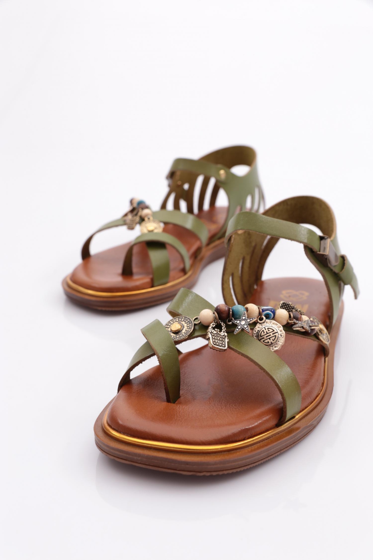 307 Kadin Arkasi Kapali Yildiz Süslemeli Sandalet - Görsel 5