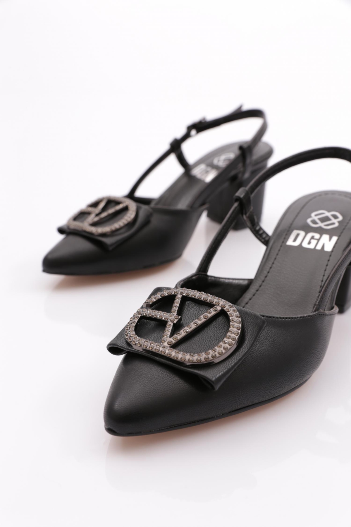 K639 Kadin Yanlari Açik Topuklu Ayakkabi - Görsel 5