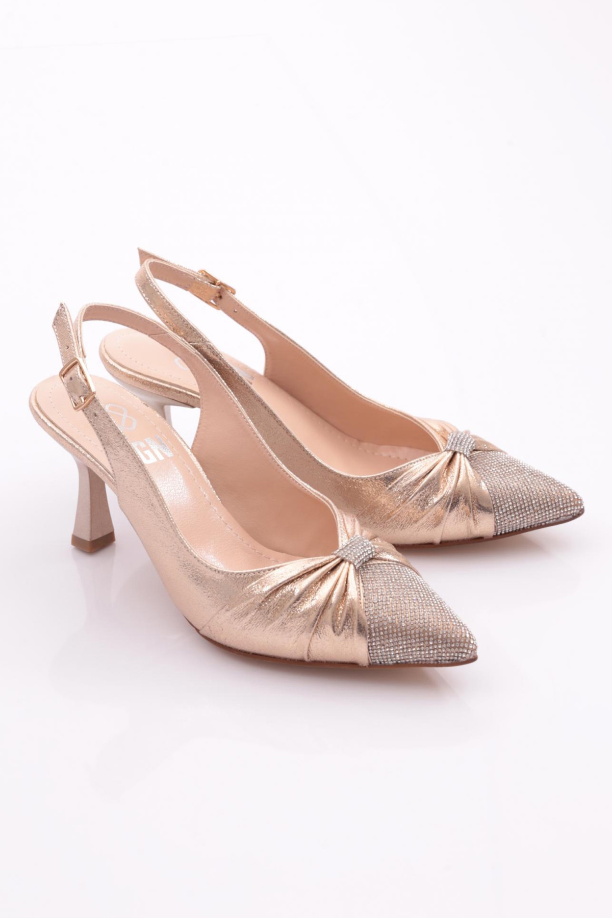 K432 Kadin Önü Taşli Topuklu Ayakkabi - Görsel 3