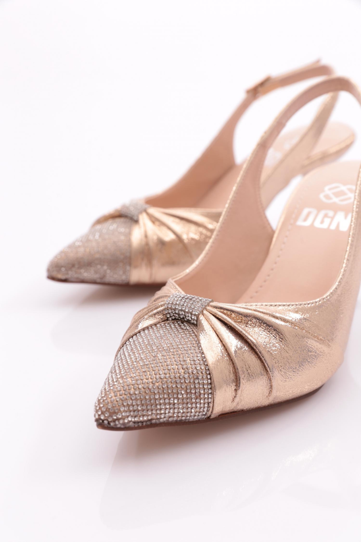 K432 Kadin Önü Taşli Topuklu Ayakkabi - Görsel 5