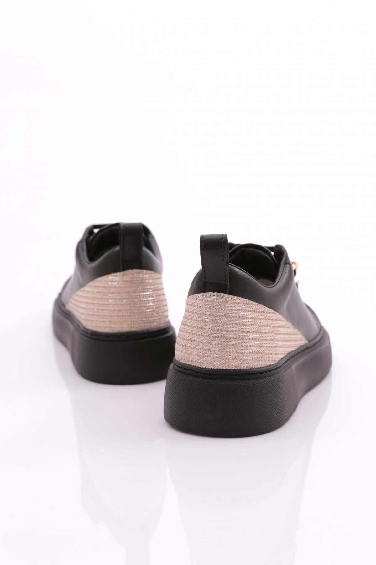 Es863 Kadin Kalin Renkli Kristal Taşli Sneakers Ayakkabi - Görsel 4