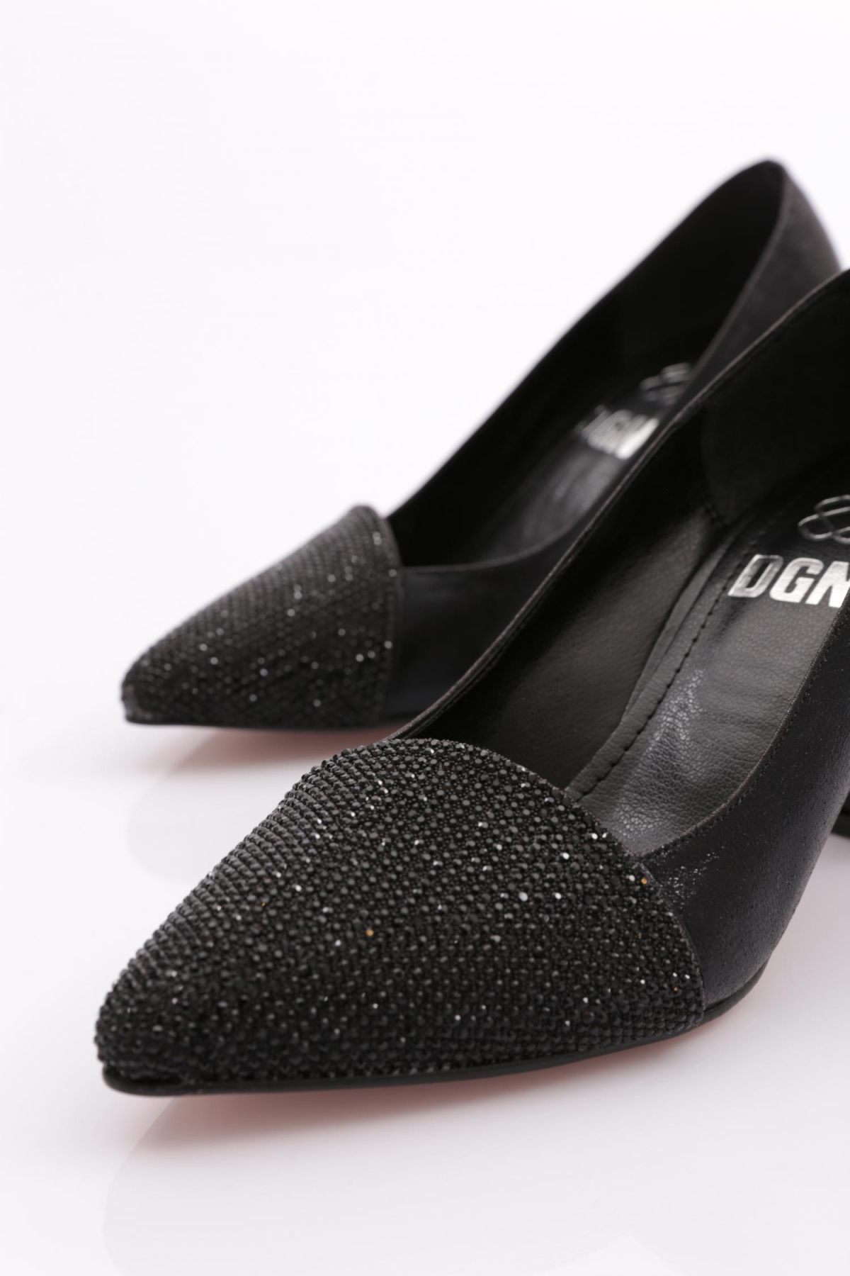 K560 Kadin Önü Taşli Topuklu Ayakkabi - Görsel 5