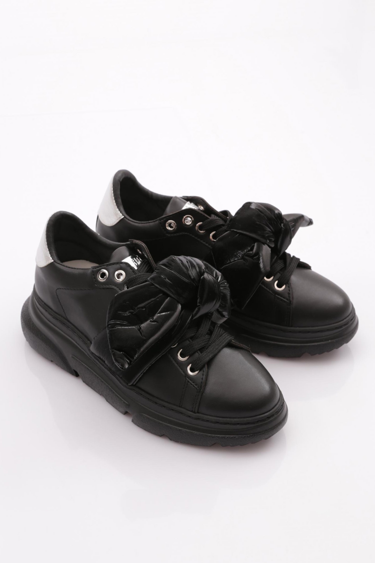 Es853 Kadin Kalin Taban Fiyonklu Sneakers Ayakkabi - Görsel 3