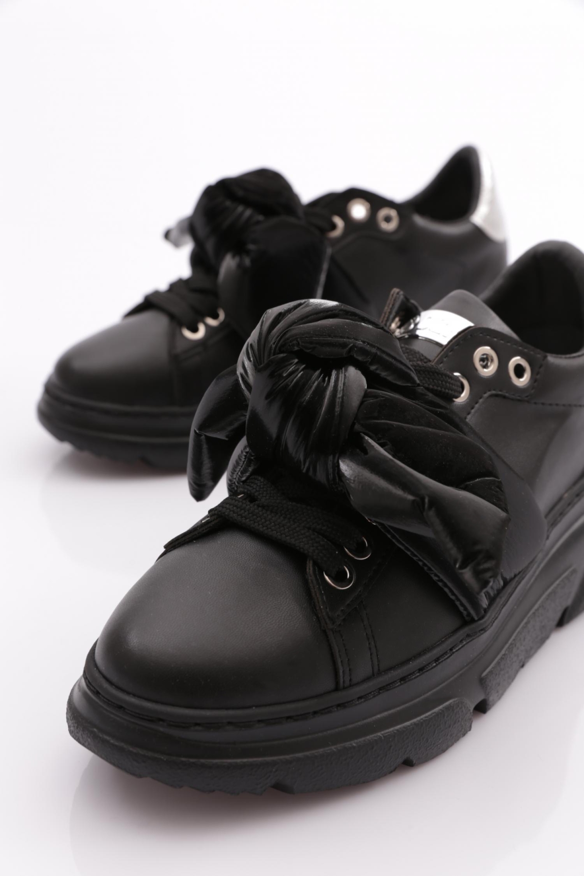 Es853 Kadin Kalin Taban Fiyonklu Sneakers Ayakkabi - Görsel 5