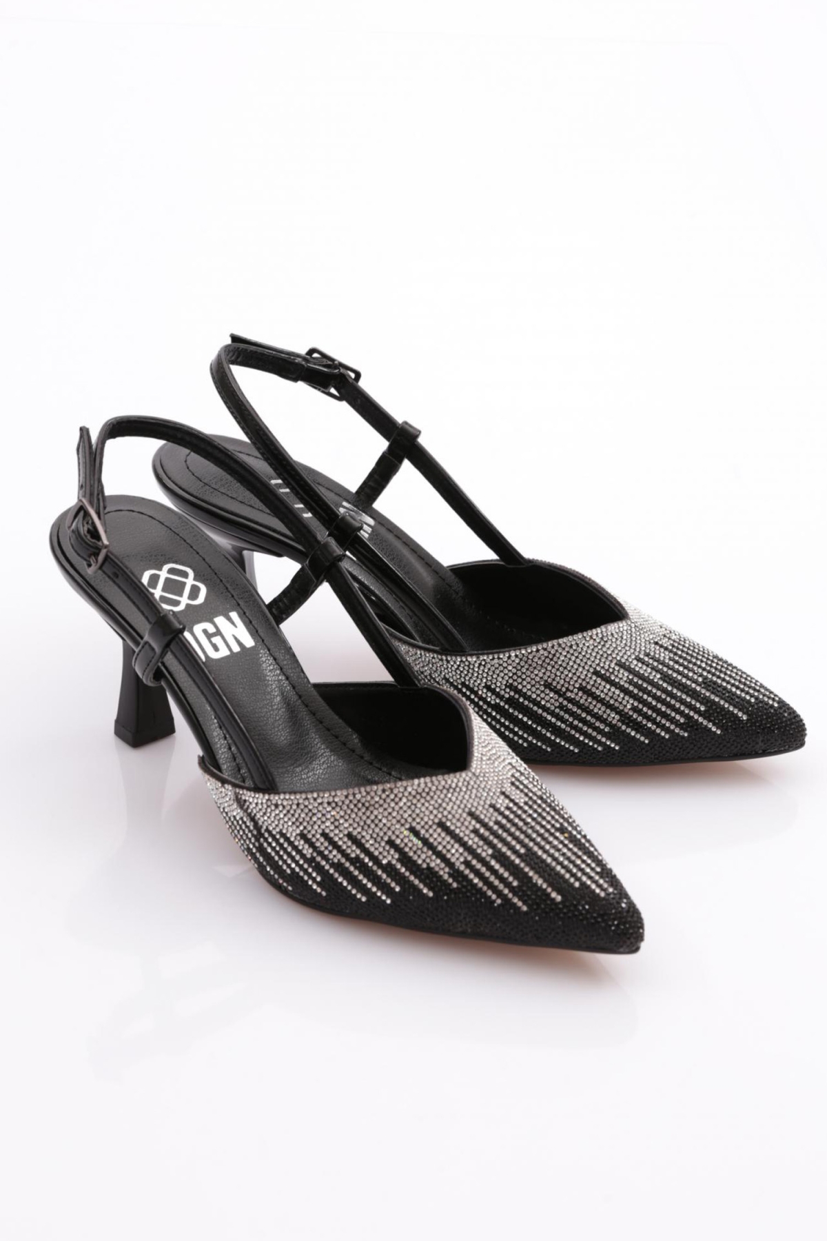 K410 Kadin Arkadan Bağlama Topuklu Abiye Ayakkabi - Görsel 3