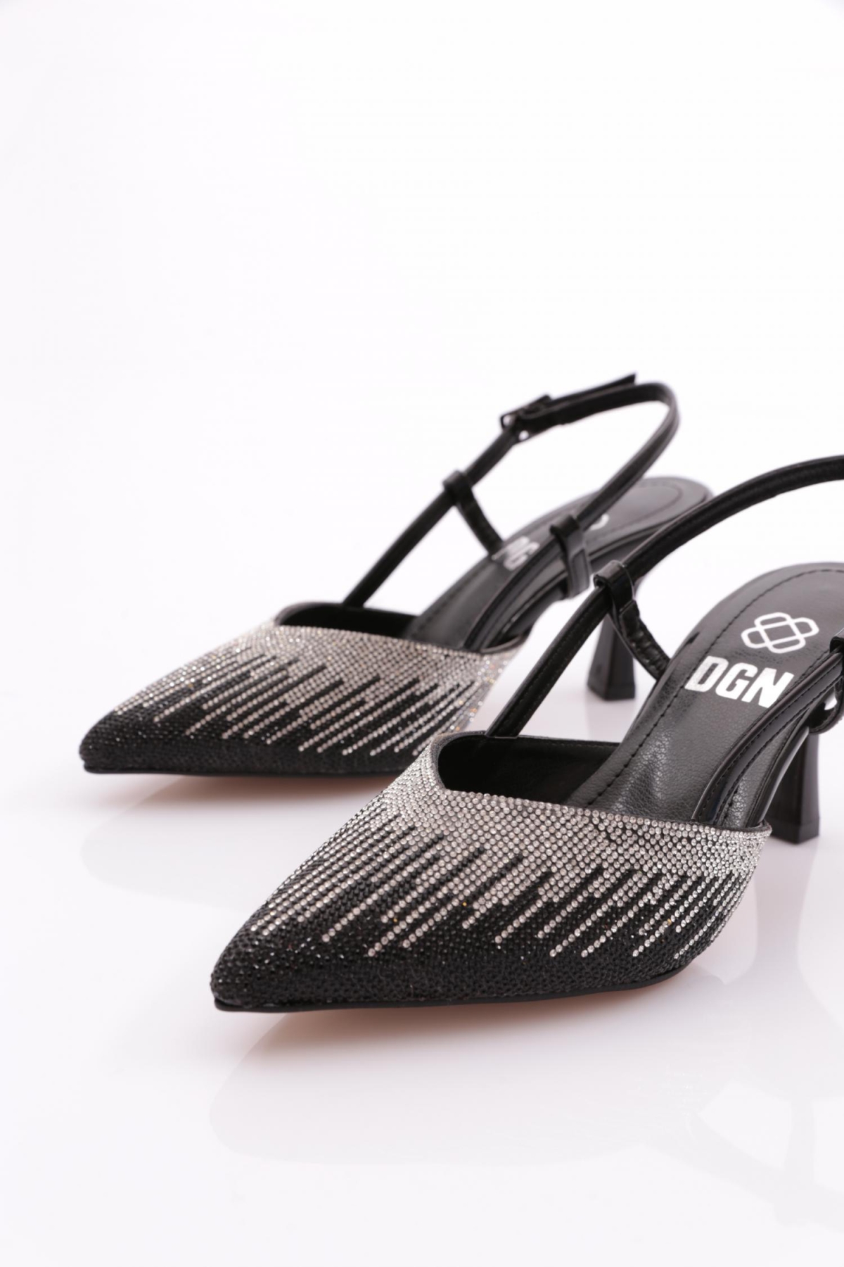 K410 Kadin Arkadan Bağlama Topuklu Abiye Ayakkabi - Görsel 5