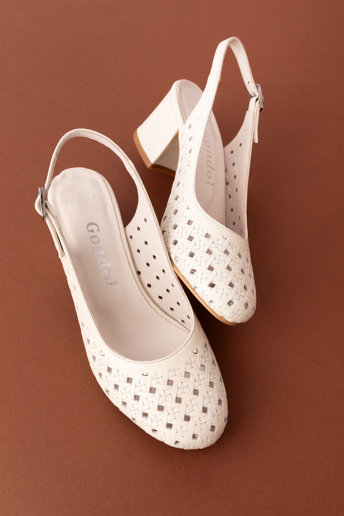 Gondol Hakiki Deri Lazer Kesim Şık Topuklu Ayakkabı şhn.882 - Görsel 4