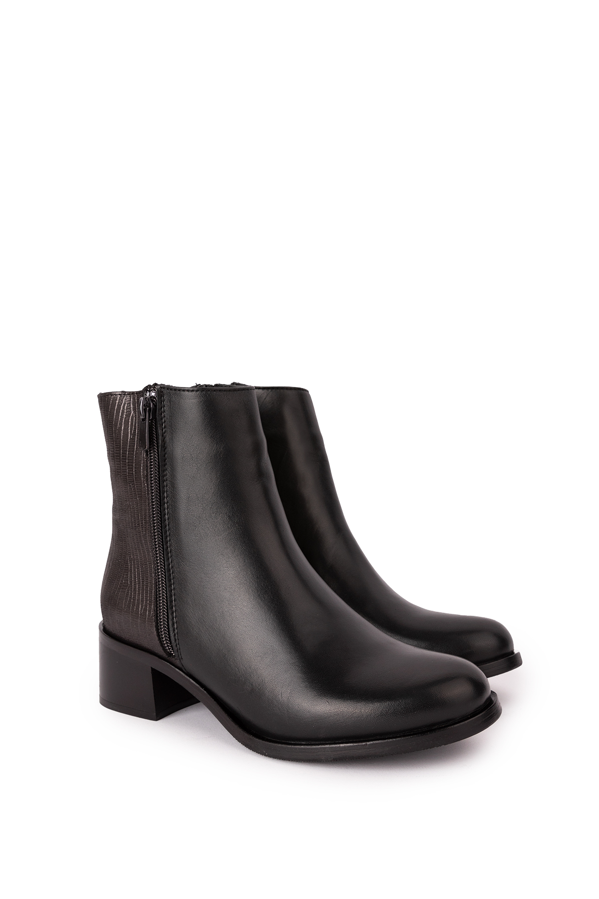 Gondol Kadın Hakiki Deri Kısa Topuklu Şık Bot ell.6880 - Görsel 2