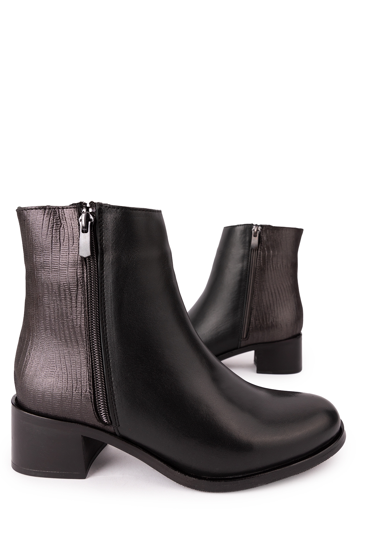 Gondol Kadın Hakiki Deri Kısa Topuklu Şık Bot ell.6880 - Görsel 3