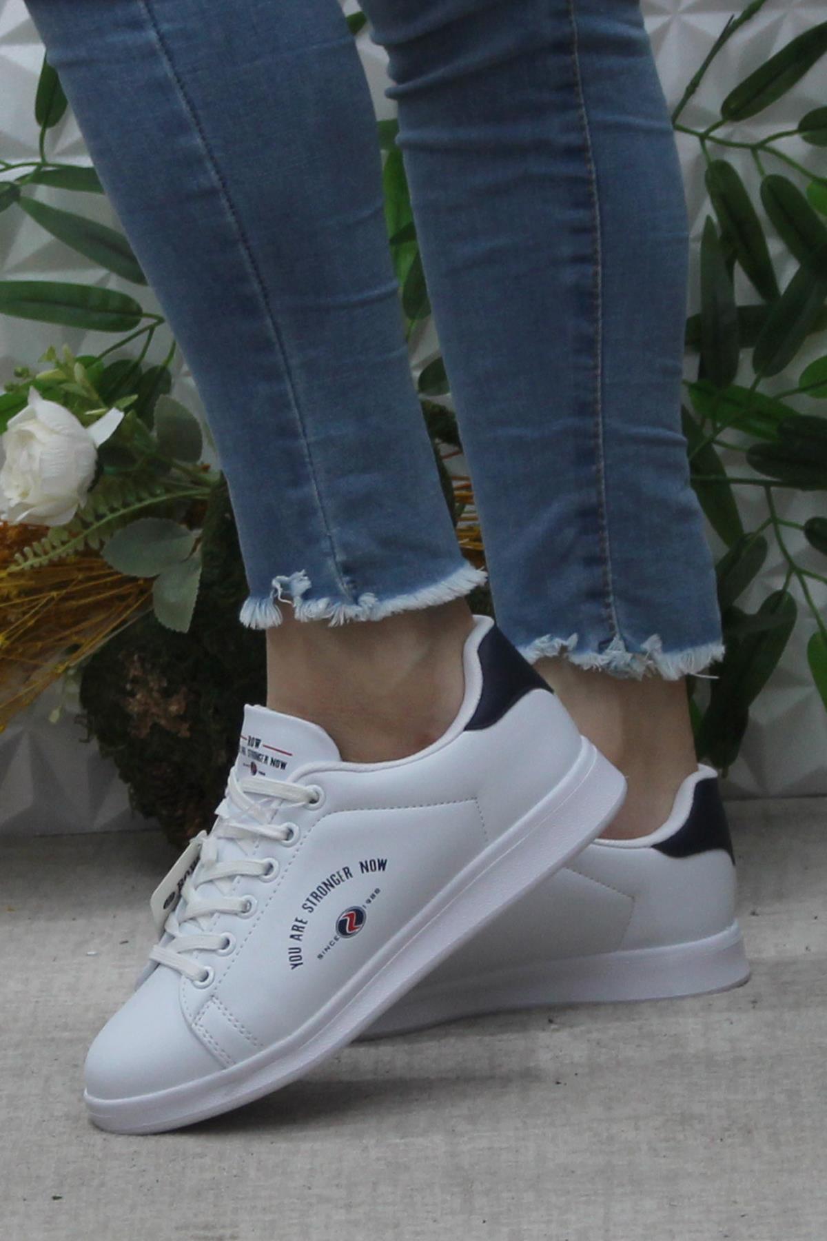 Row Lena Beyaz Rahat Hafif Sneaker Kadın Spor Ayakkabı - Görsel 4