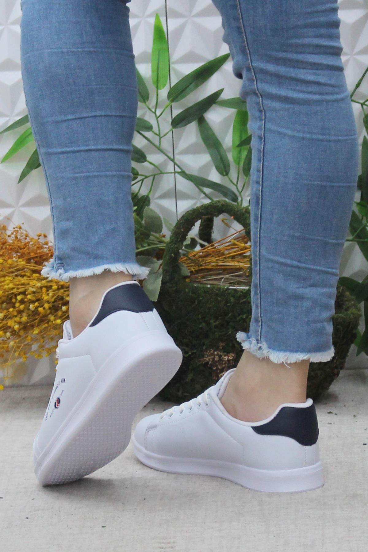 Row Lena Beyaz Rahat Hafif Sneaker Kadın Spor Ayakkabı - Görsel 5