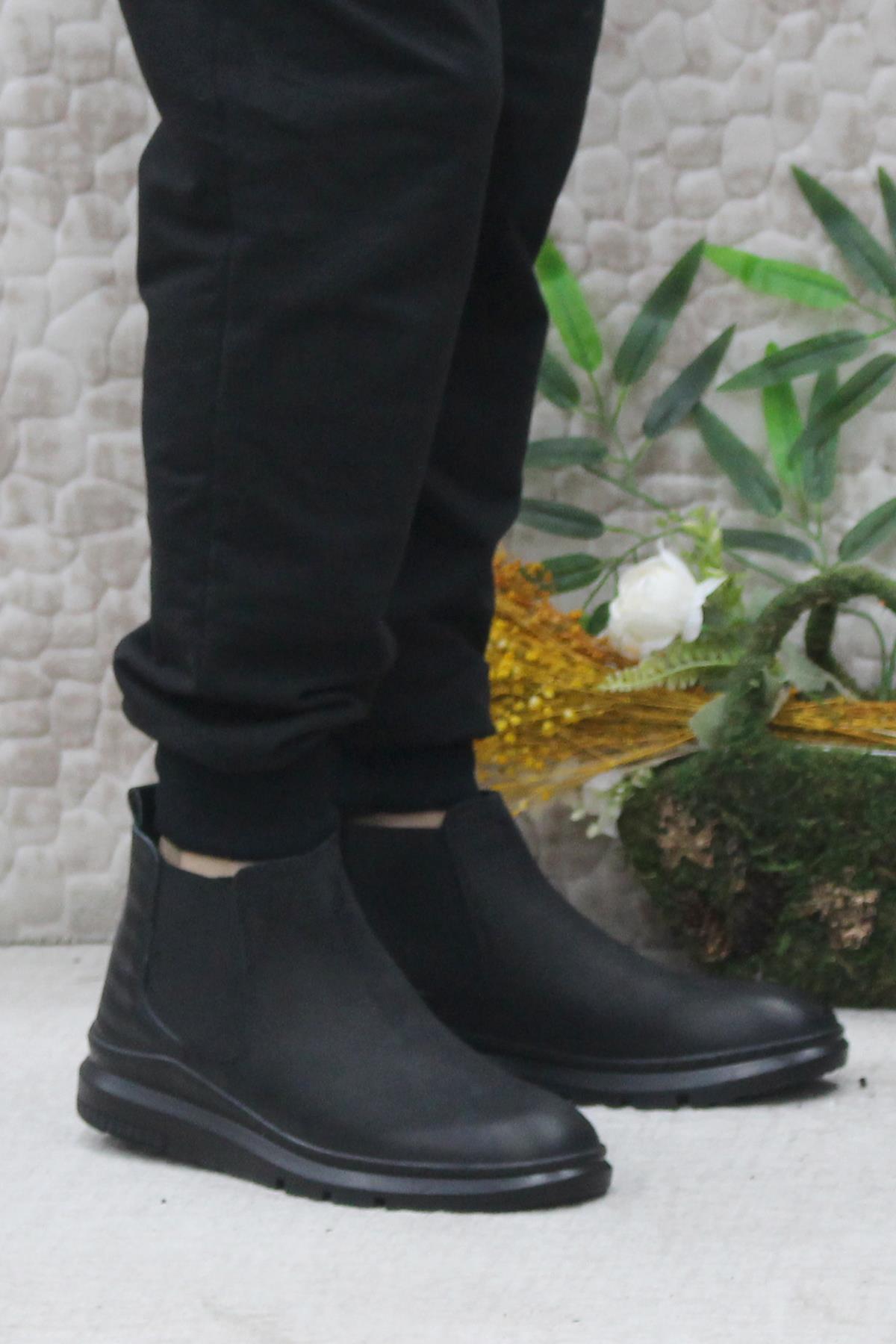 240002 Siyah Nubuk Hakiki Deri Erkek Chelsea Bot - Görsel 2