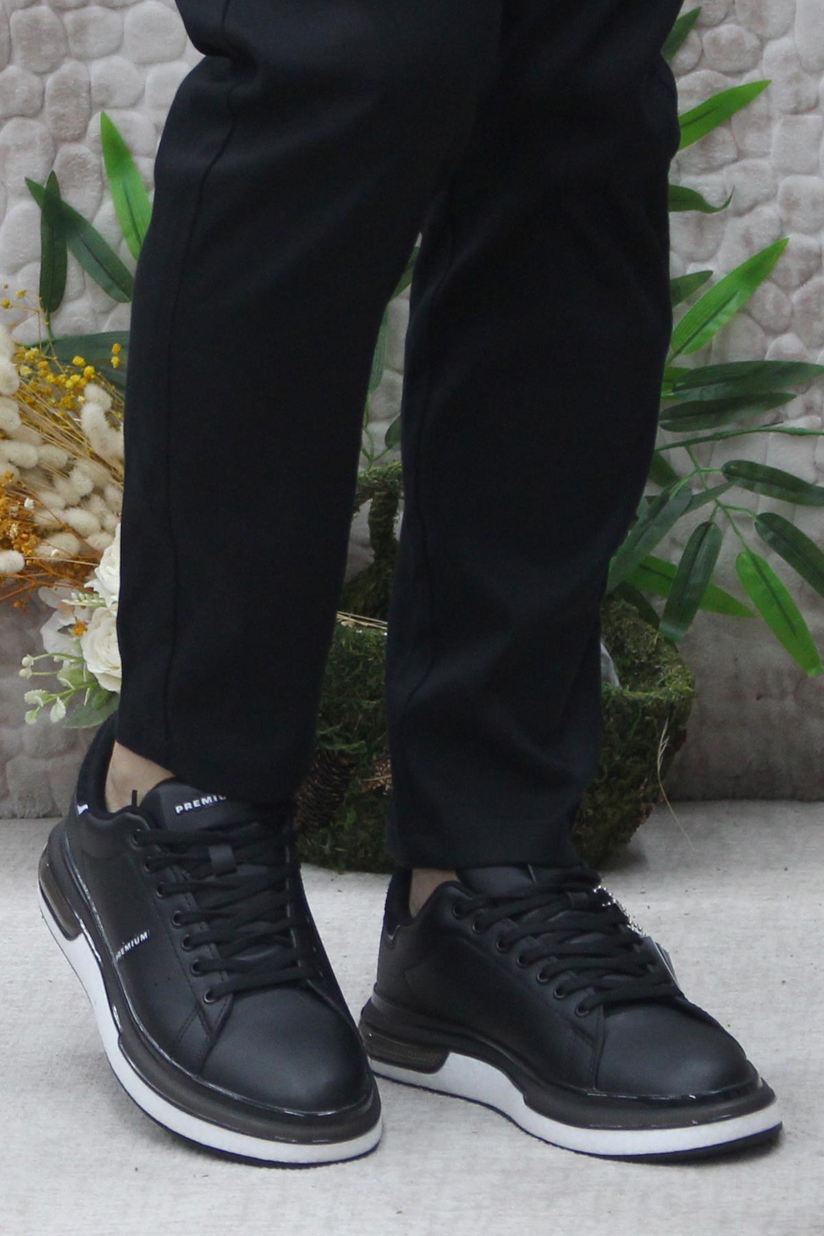 242 1875 Siyah Beyaz Rahat Hafif Orijinal Ürün Erkek Spor Ayakkabı - Görsel 3