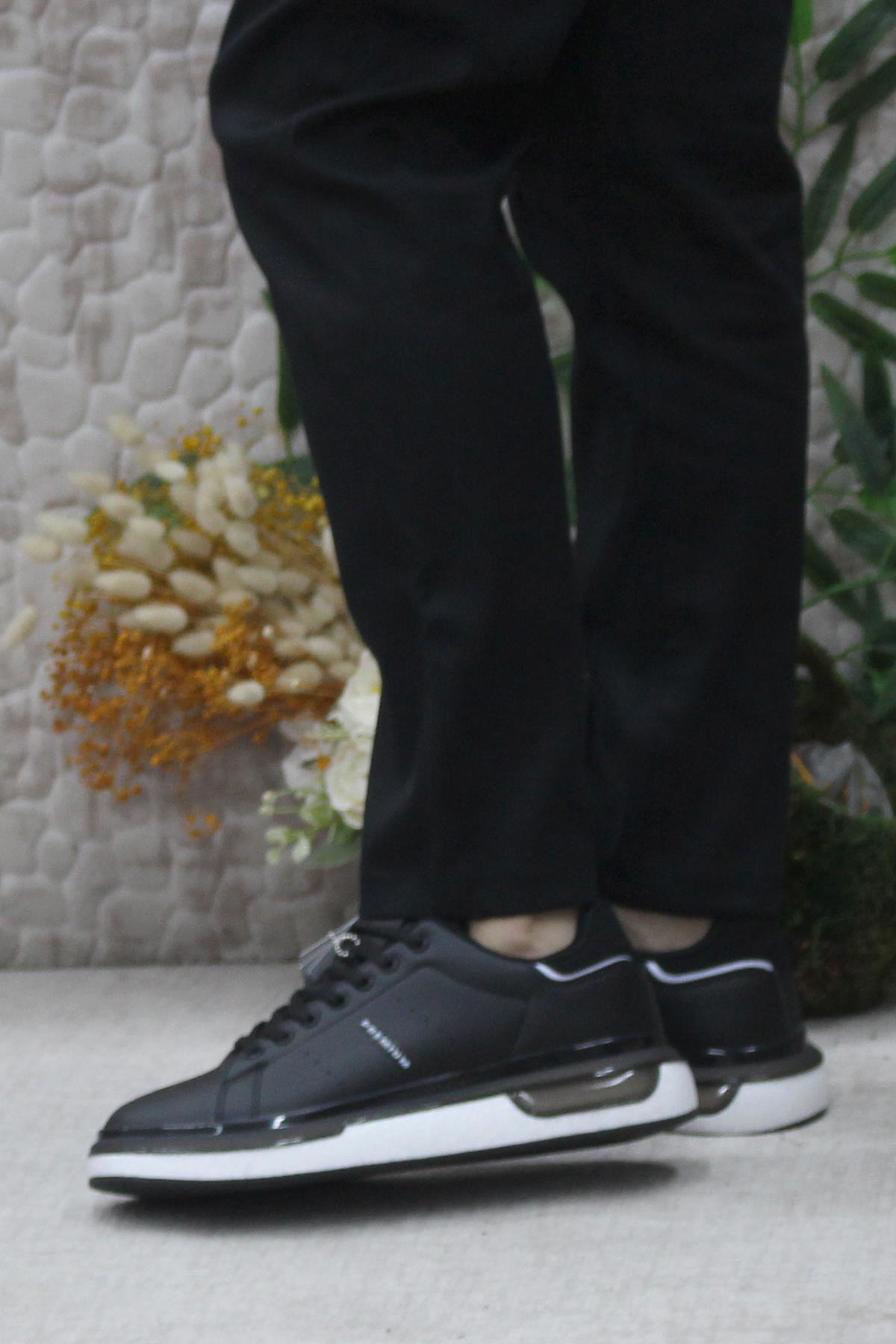 242 1875 Siyah Beyaz Rahat Hafif Orijinal Ürün Erkek Spor Ayakkabı - Görsel 4