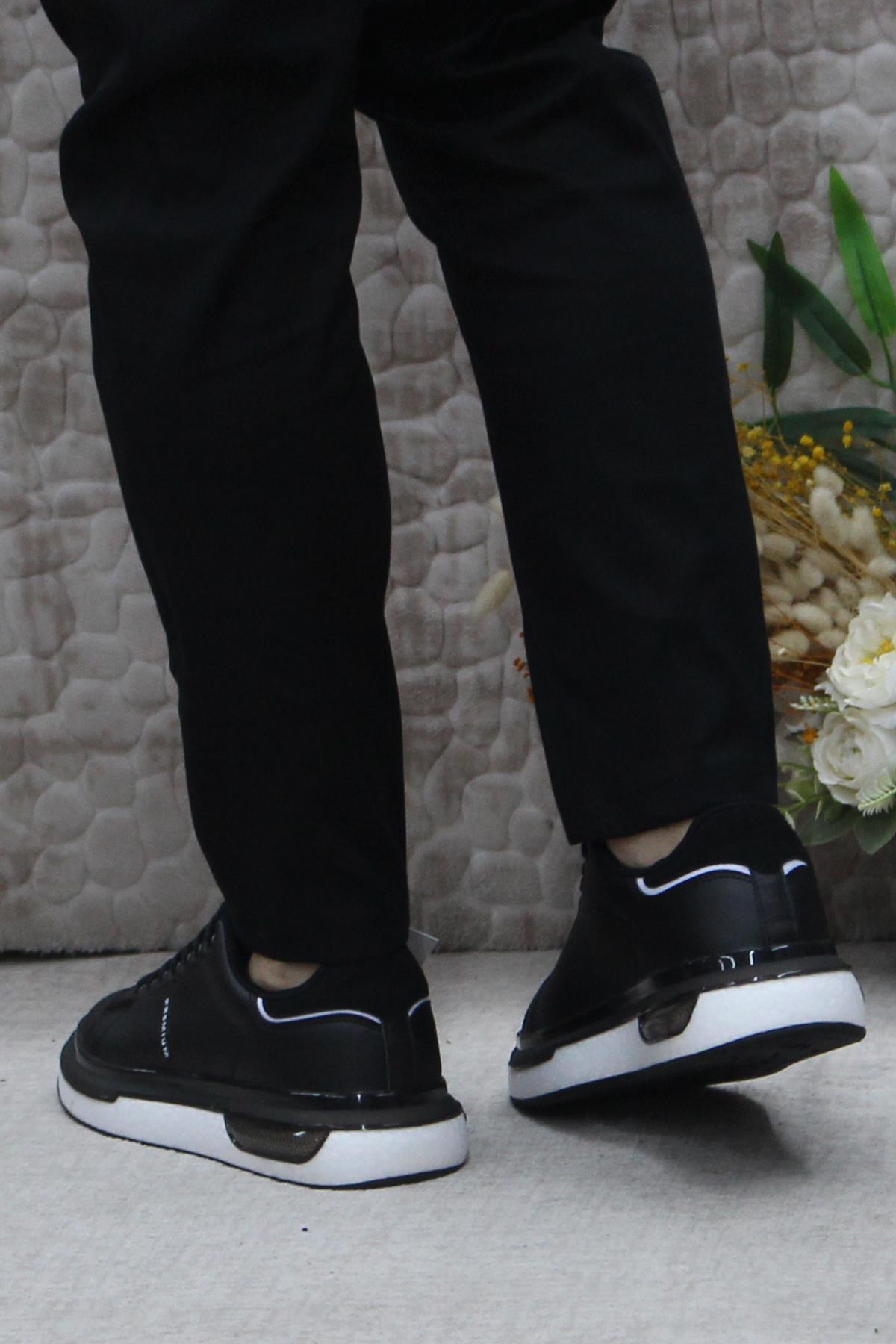 242 1875 Siyah Beyaz Rahat Hafif Orijinal Ürün Erkek Spor Ayakkabı - Görsel 5