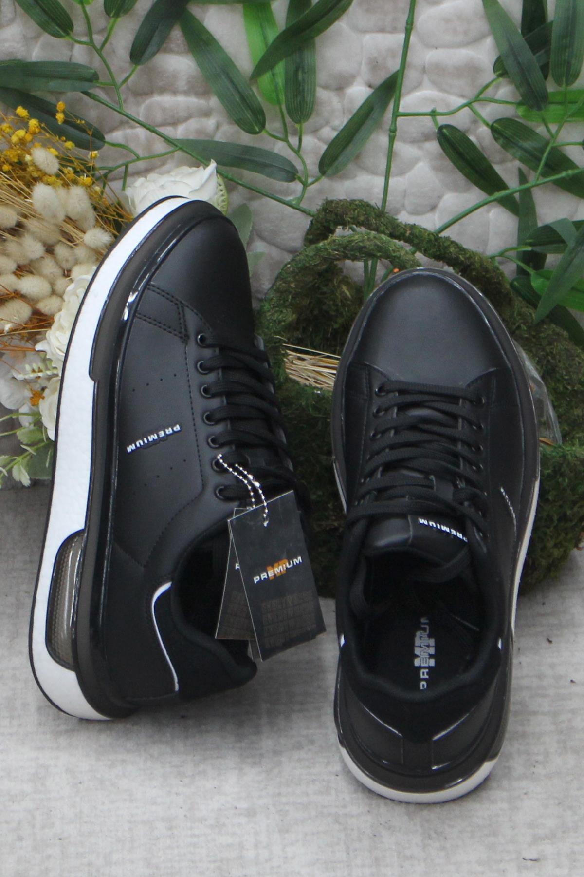 242 1875 Siyah Beyaz Rahat Hafif Orijinal Ürün Erkek Spor Ayakkabı - Görsel 6