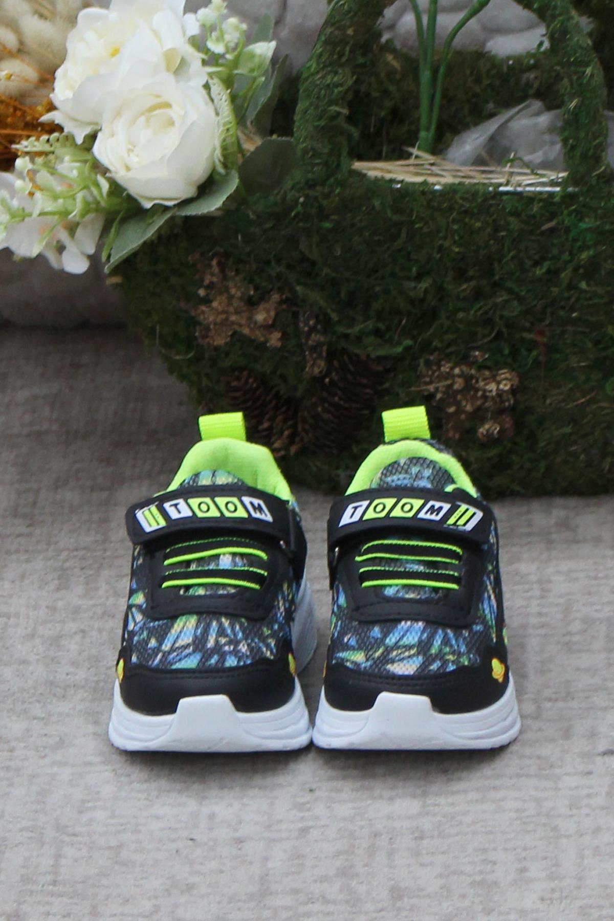 0772 Siyah Sarı Figürlü Hafif Taban Işıklı Erkek Çocuk Ayakkabı - Görsel 3