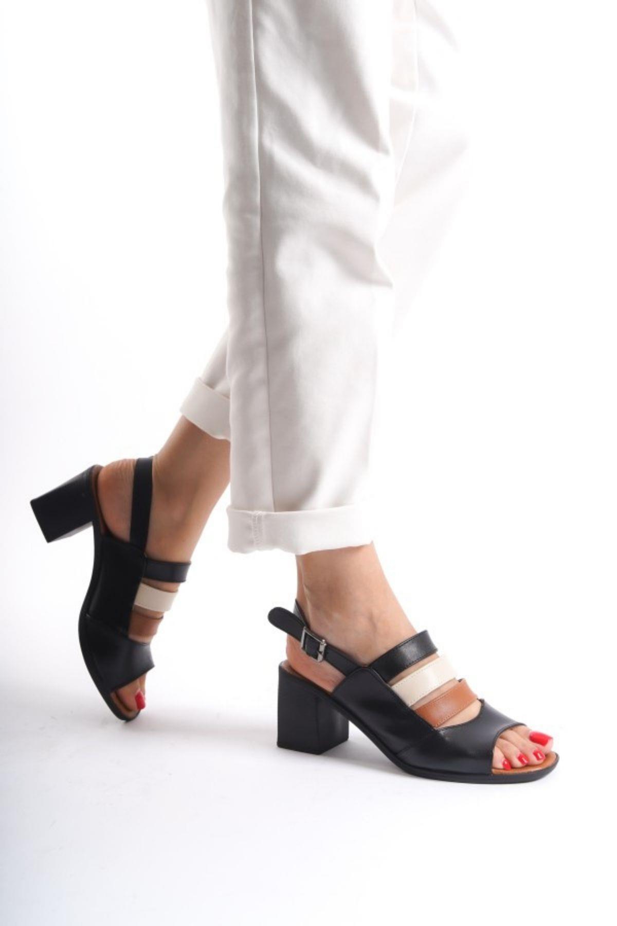 Frzn-2892 Kadın 7 Cm Topuklu Yazlık Ayakkabı - Görsel 3