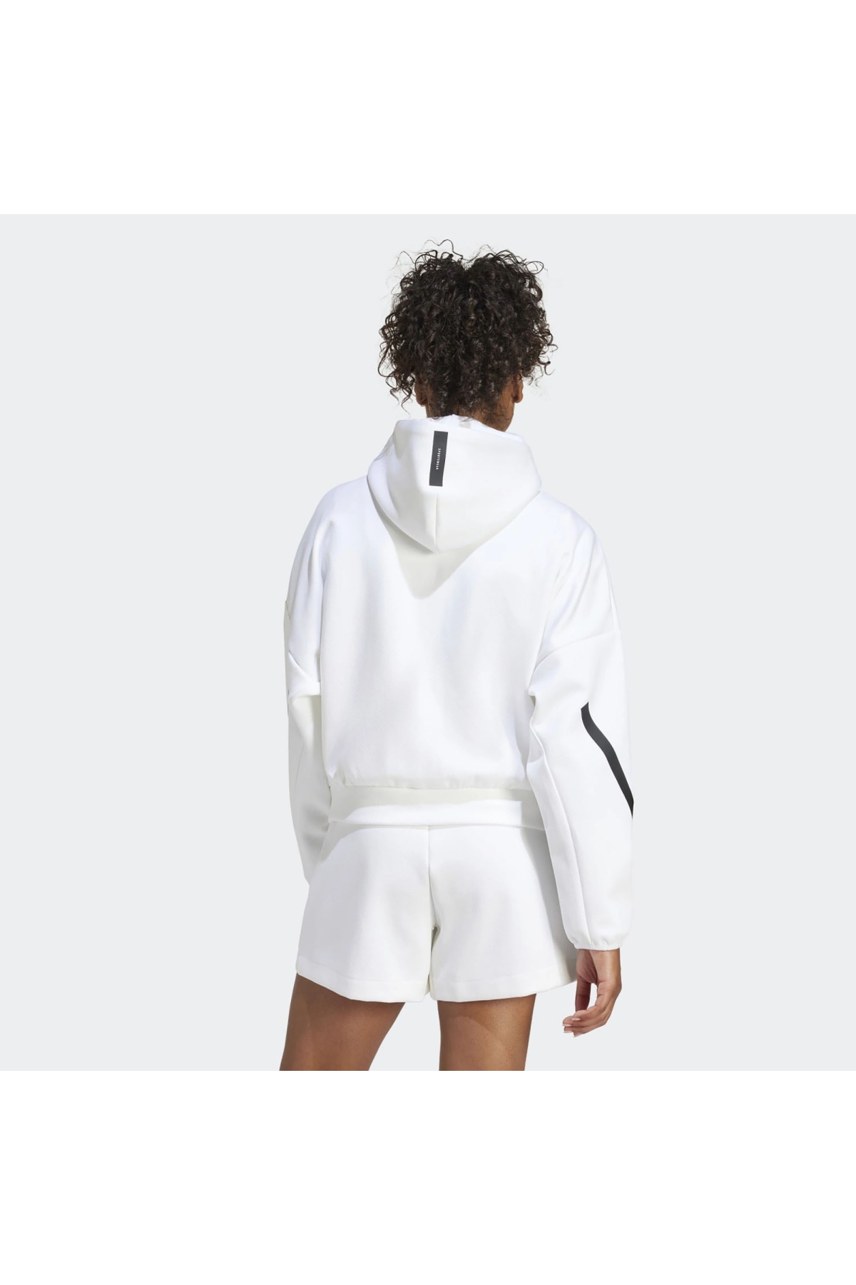 ヒトミ様 ブルゾン Sオフ白 Boxed Oversize Fit Beyaz Renkli Erkek Fermuarlı Sweatshirt - ZIP