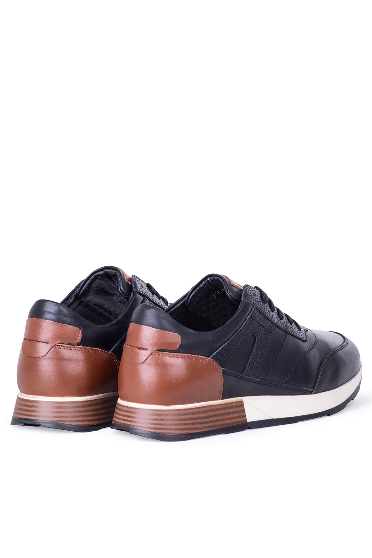 4M 77557 Erkek Hakiki Deri Günlük Ayakkabı Siyah - Görsel 5