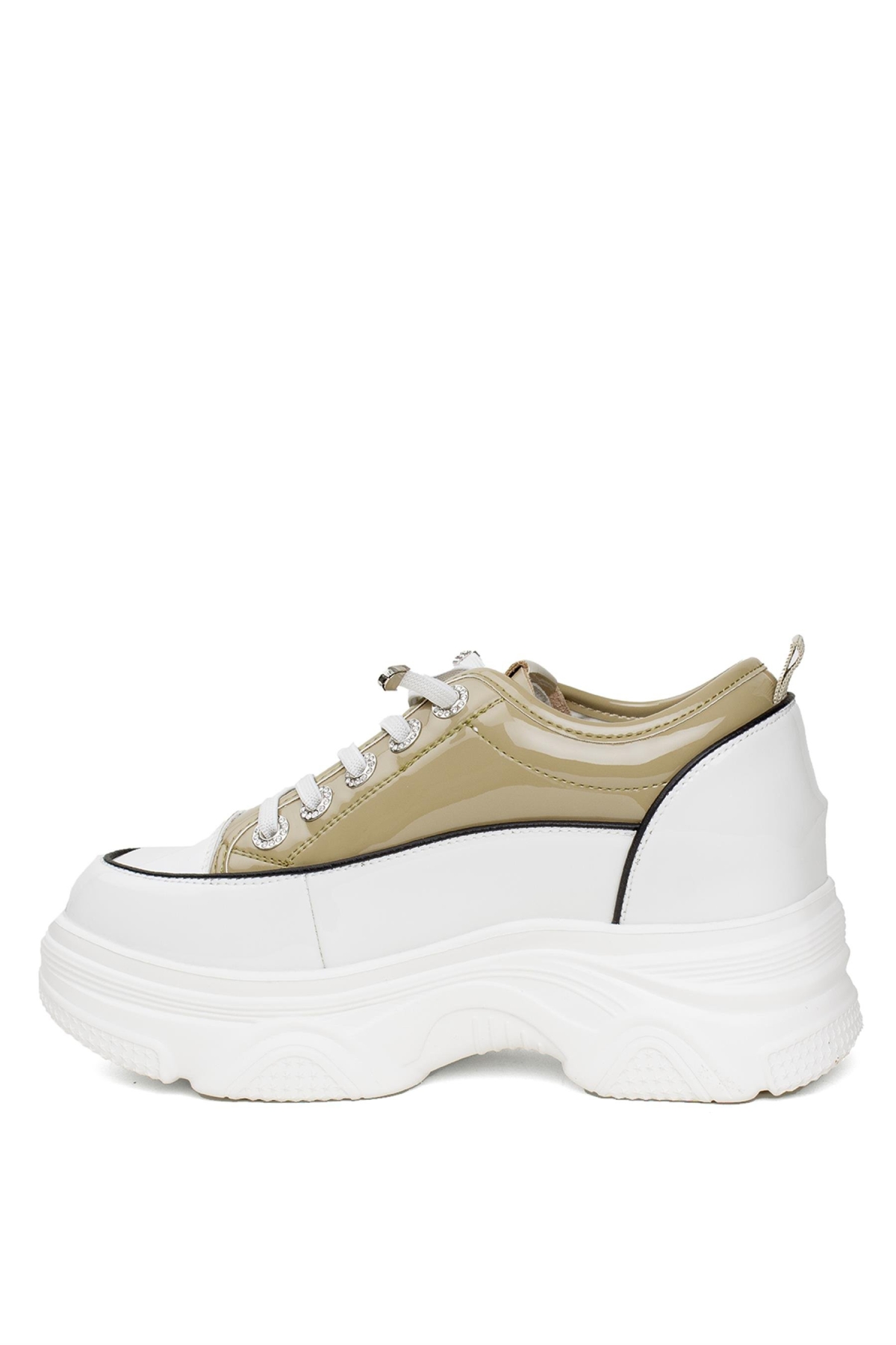 24K372 Kadın Klasik Sneaker Beyaz - Görsel 4