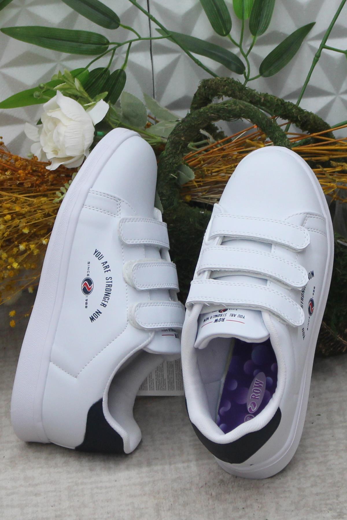 Row Milena Beyaz Rahat Hafif Sneaker Çırtlı Spor Ayakkabı - Görsel 6