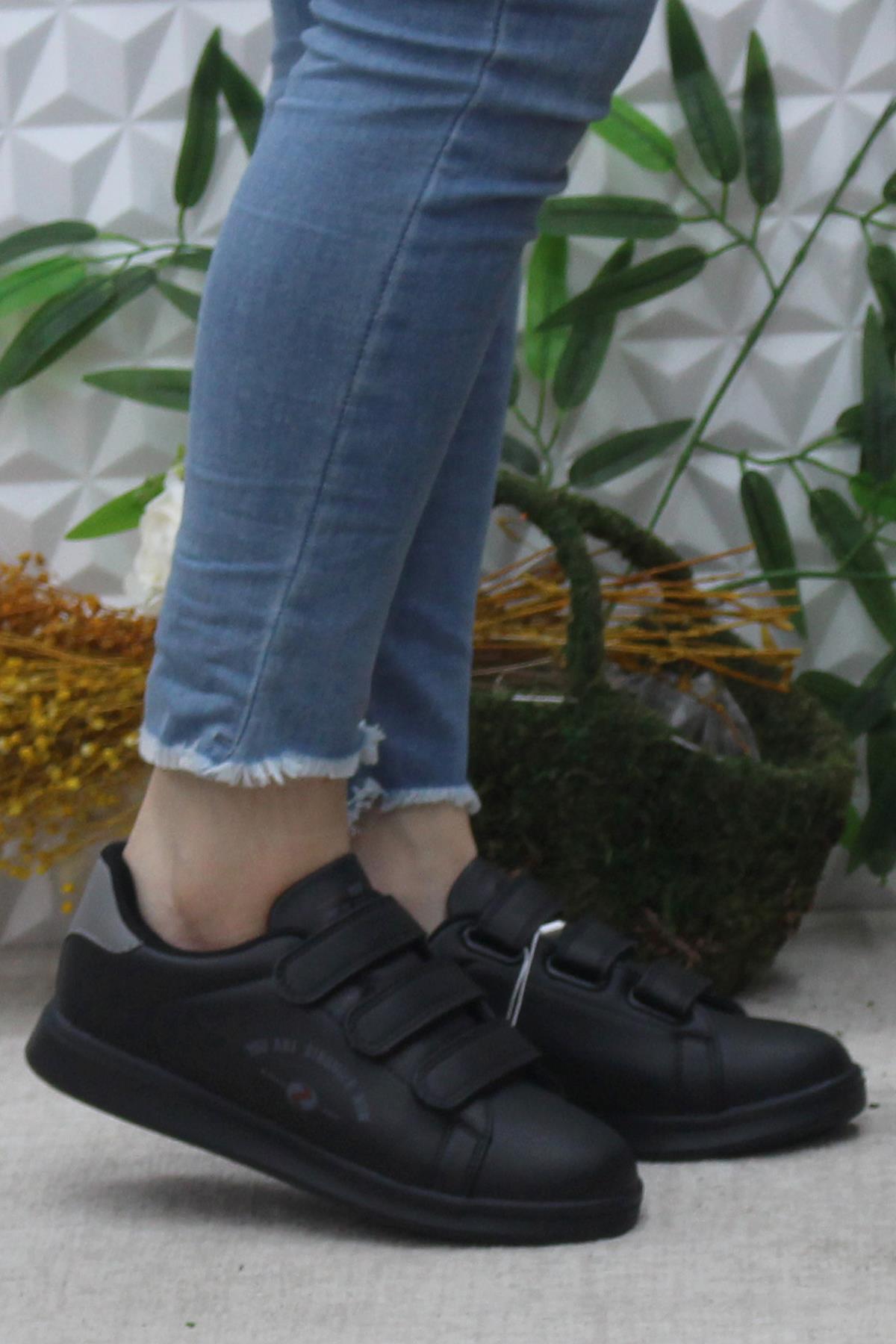 Row Milena Siyah Füme Rahat Hafif Sneaker Çırtlı Spor Ayakkabı - Görsel 2